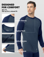 Woolcano Men’s 260g Merino Wool Base Layer Set Lightweight Thermal Underwear