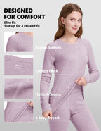 Woolcano Women's 190g Merino Wool Base Layer Set Lightweight Thermal Underwear