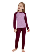 Woolcano Kid's 260g Merino Wool Unisex Base Layer Set Lightweight Thermal Underwear