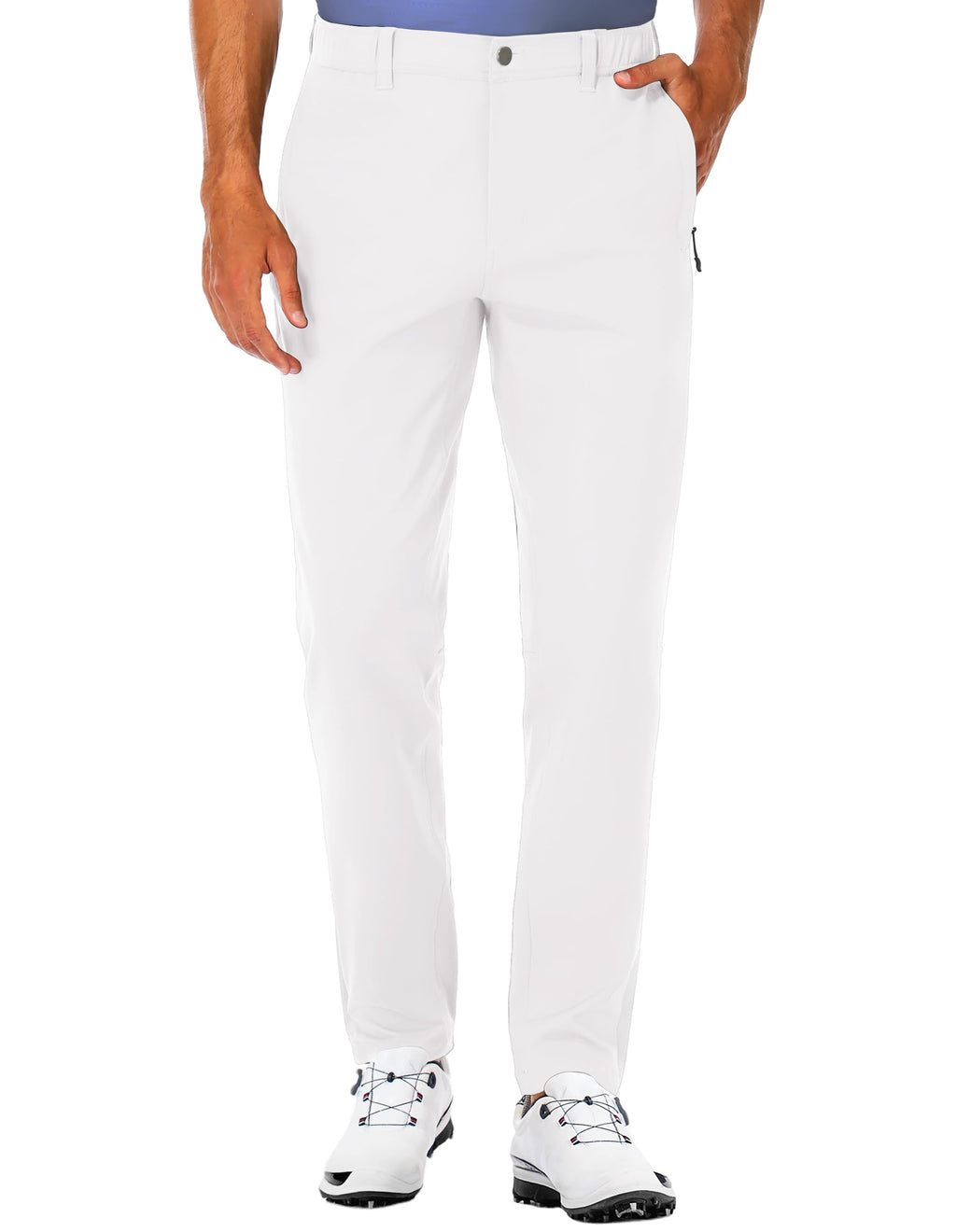 SPECIALMAGIC Men's Golf Pants Stretch Slim fit Hiking Pants Lightweight Dress Casual Tapered Zipper Pockets