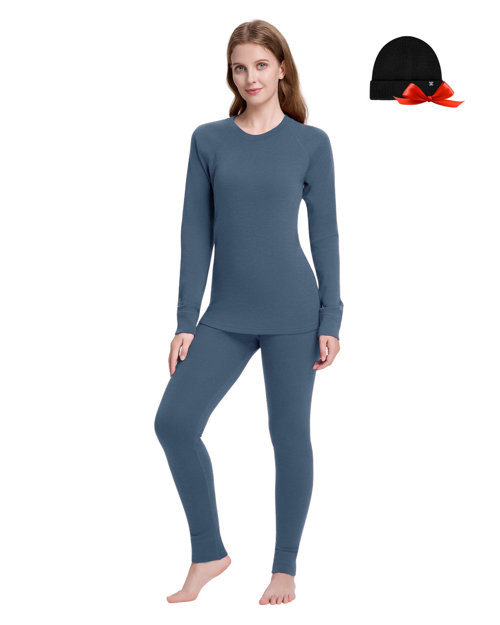 Woolcano Women's 260g Merino Wool Base Layer Set Lightweight Thermal Underwear