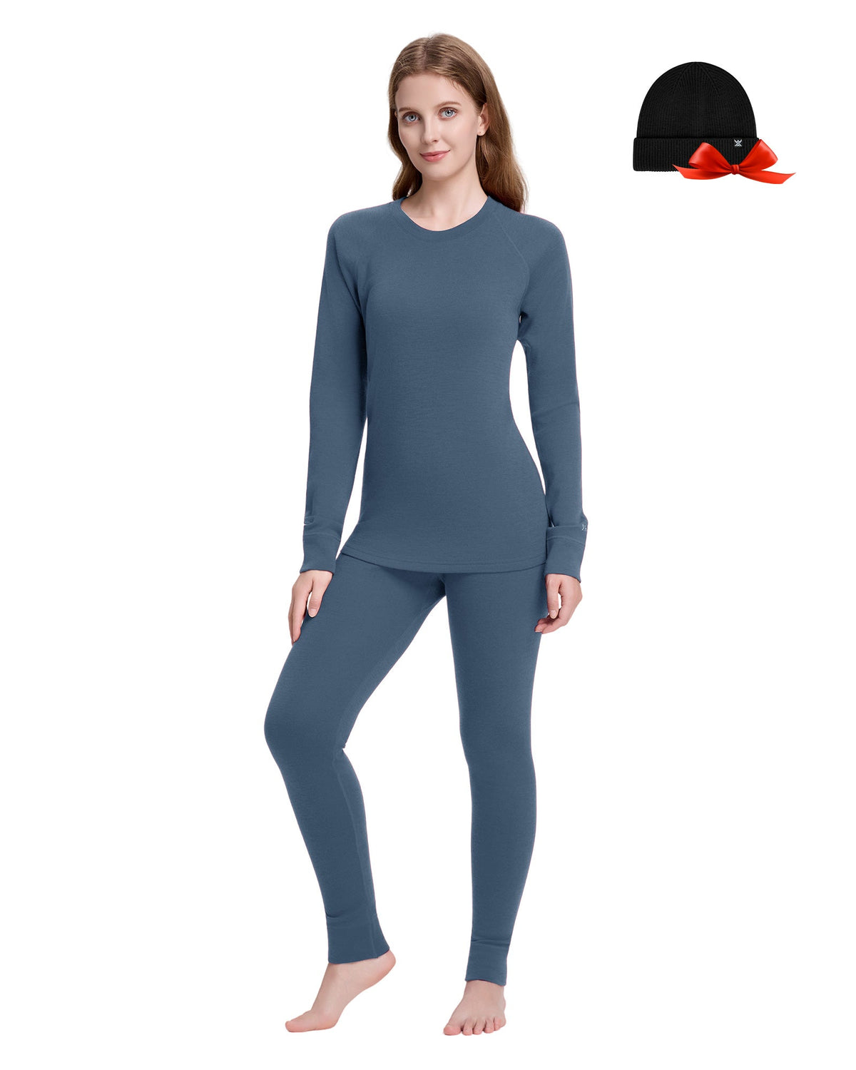 Woolcano Women's 260g Merino Wool Base Layer Set Lightweight Thermal Underwear