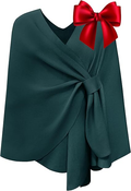 PULI Women's Capri Poncho Sweater Cropped Versatile Shawl Soft Knit Wraps Cowl Neck Short Tops