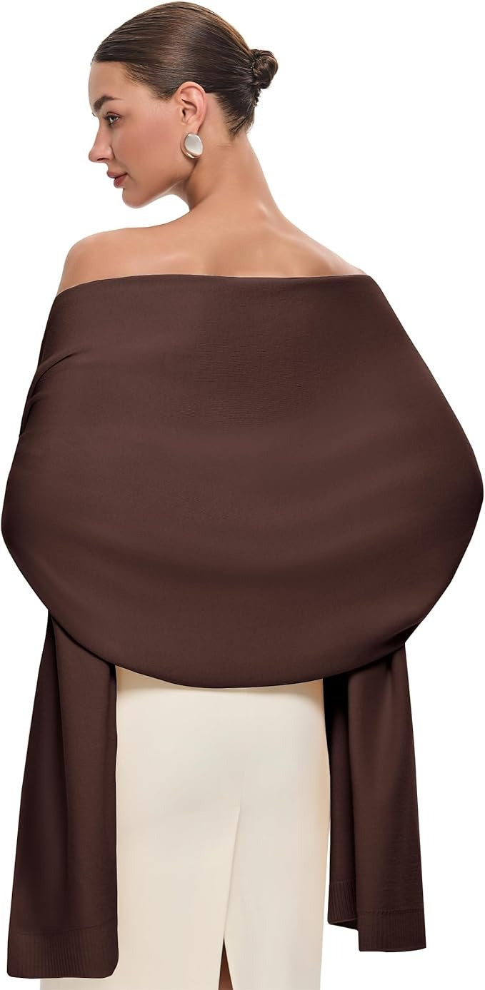 🔥PULI Women's Pashmina Shawl Wraps for Evening Dress Large Scarf Blanket Long Wedding Bridal Winter Warm Shoulder Wrap