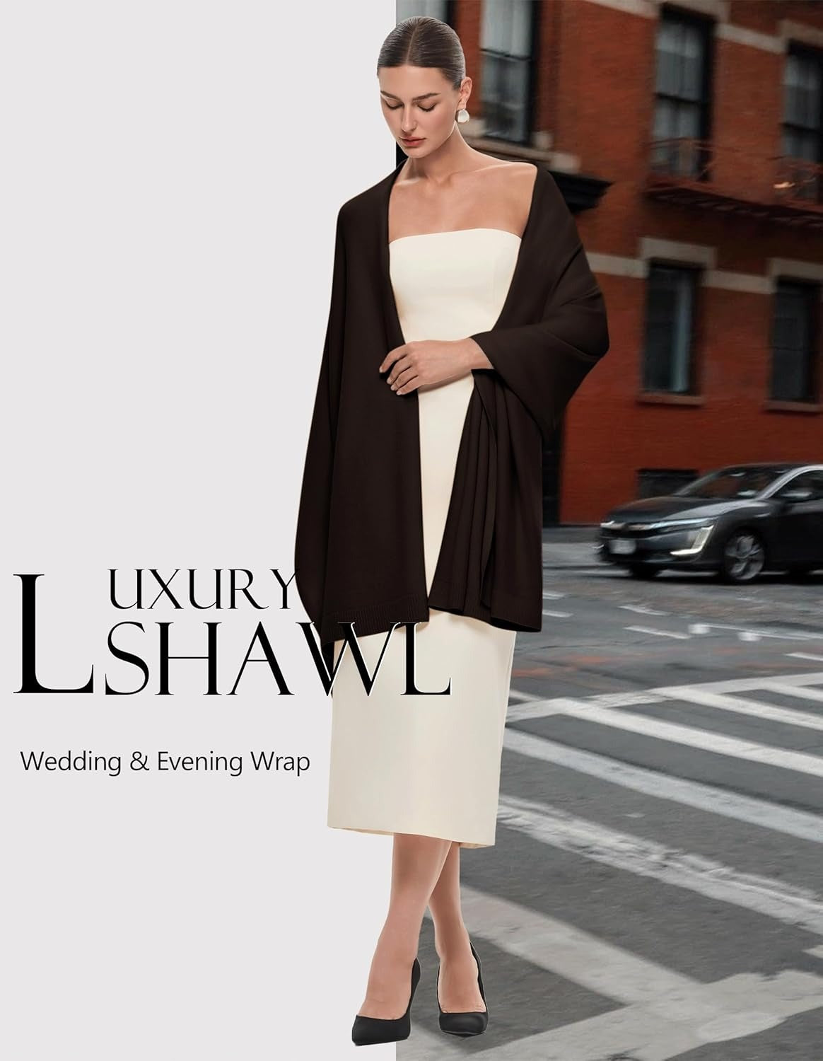 🔥PULI Women's Pashmina Shawl Wraps for Evening Dress Large Scarf Blanket Long Wedding Bridal Winter Warm Shoulder Wrap