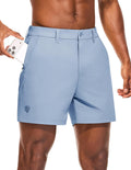 PULI Men's Golf Shorts 5 Inch Stretch Waterproof with 5 Pockets for Travel Hiking Casual Business