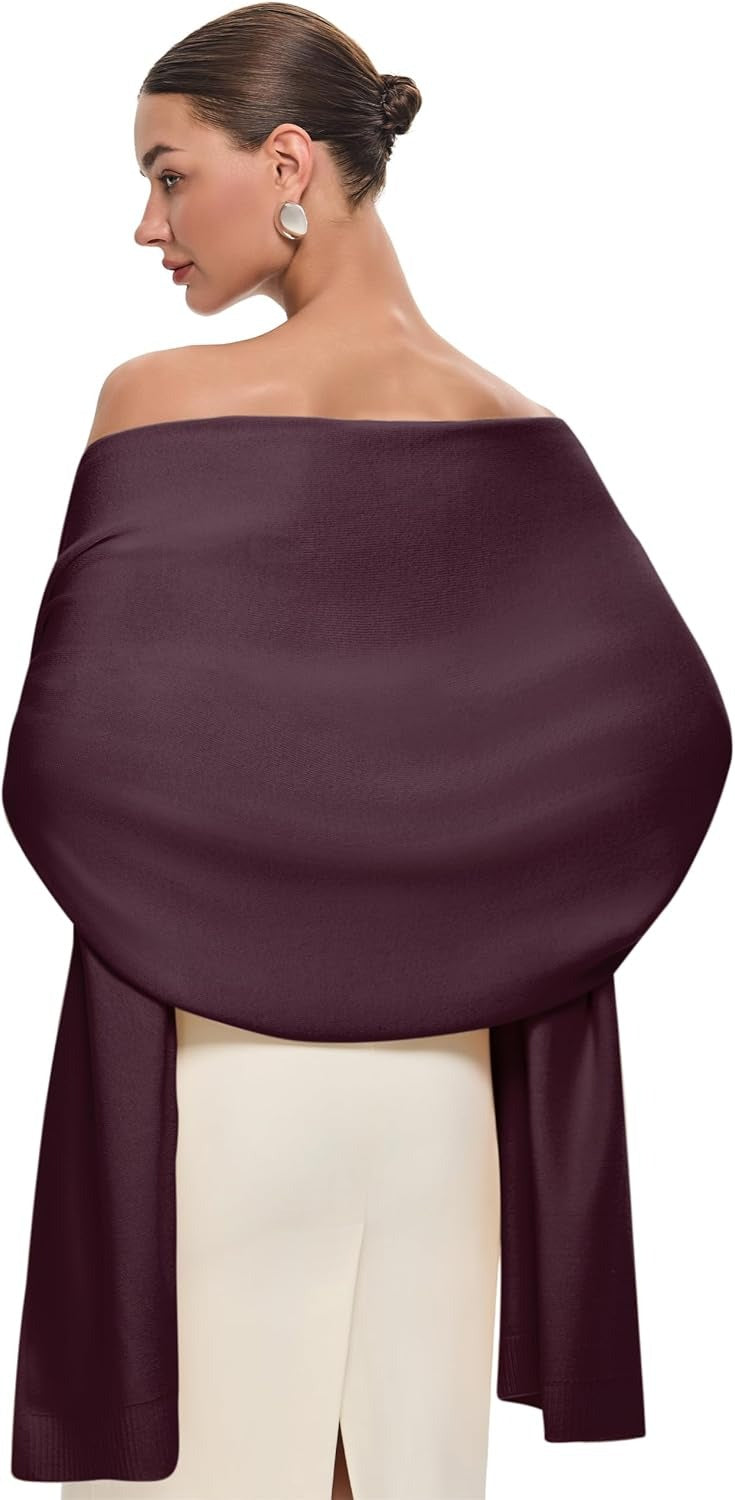 🔥PULI Women's Pashmina Shawl Wraps for Evening Dress Large Scarf Blanket Long Wedding Bridal Winter Warm Shoulder Wrap