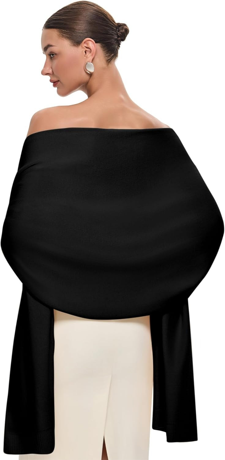 🔥PULI Women's Pashmina Shawl Wraps for Evening Dress Large Scarf Blanket Long Wedding Bridal Winter Warm Shoulder Wrap