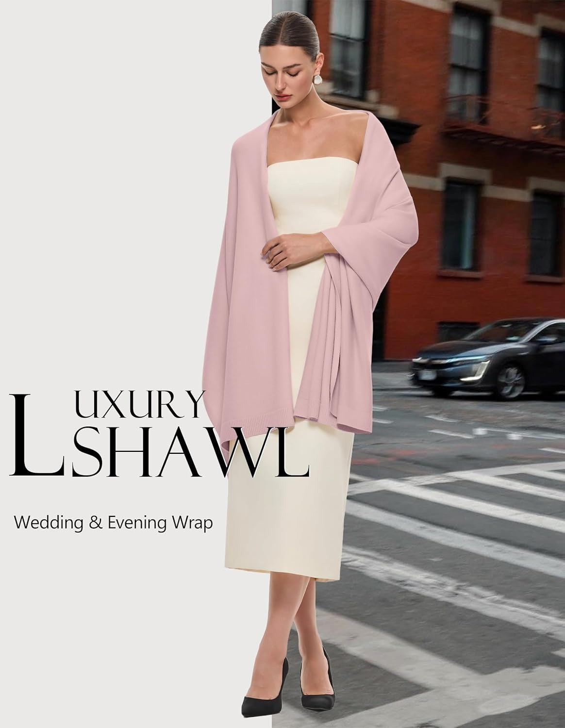 🔥PULI Women's Pashmina Shawl Wraps for Evening Dress Large Scarf Blanket Long Wedding Bridal Winter Warm Shoulder Wrap