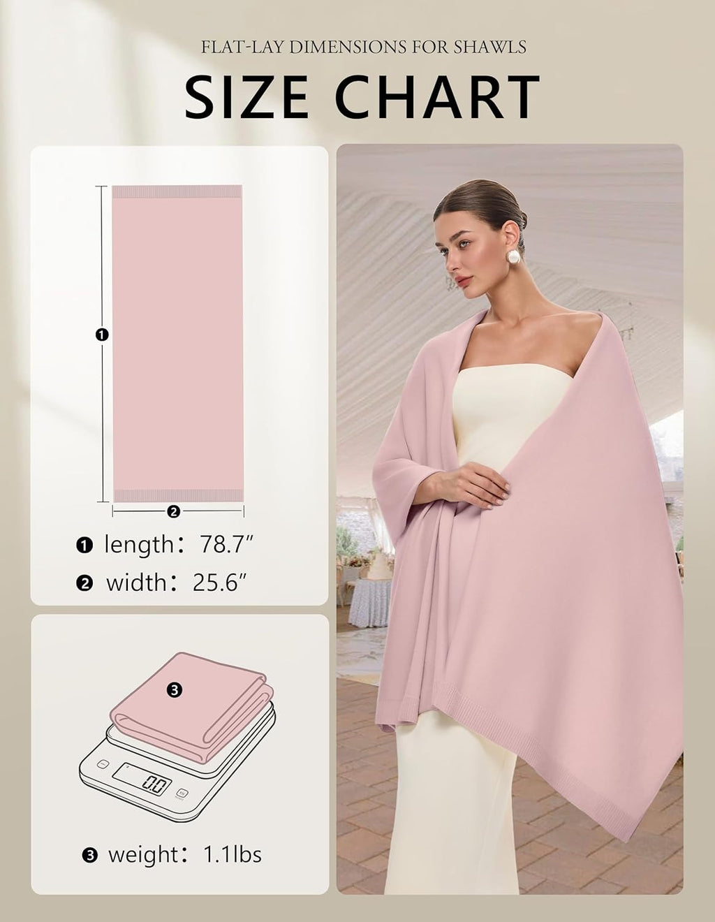 🔥PULI Women's Pashmina Shawl Wraps for Evening Dress Large Scarf Blanket Long Wedding Bridal Winter Warm Shoulder Wrap