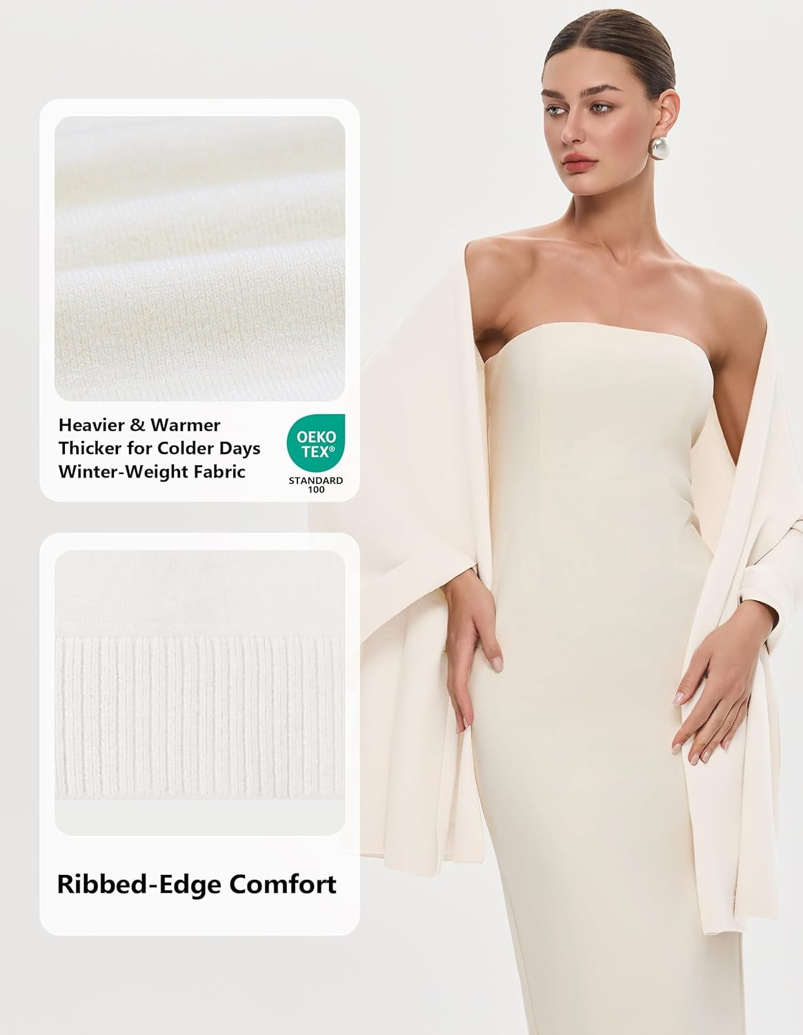 🔥PULI Women's Pashmina Shawl Wraps for Evening Dress Large Scarf Blanket Long Wedding Bridal Winter Warm Shoulder Wrap