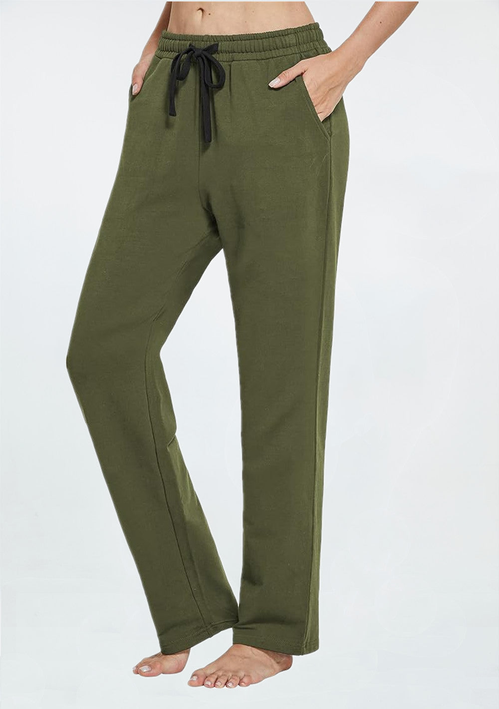 Women Yoga Sweatpants Pajama Wide Leg Cotton Drawstring Lounge Pants Leisure