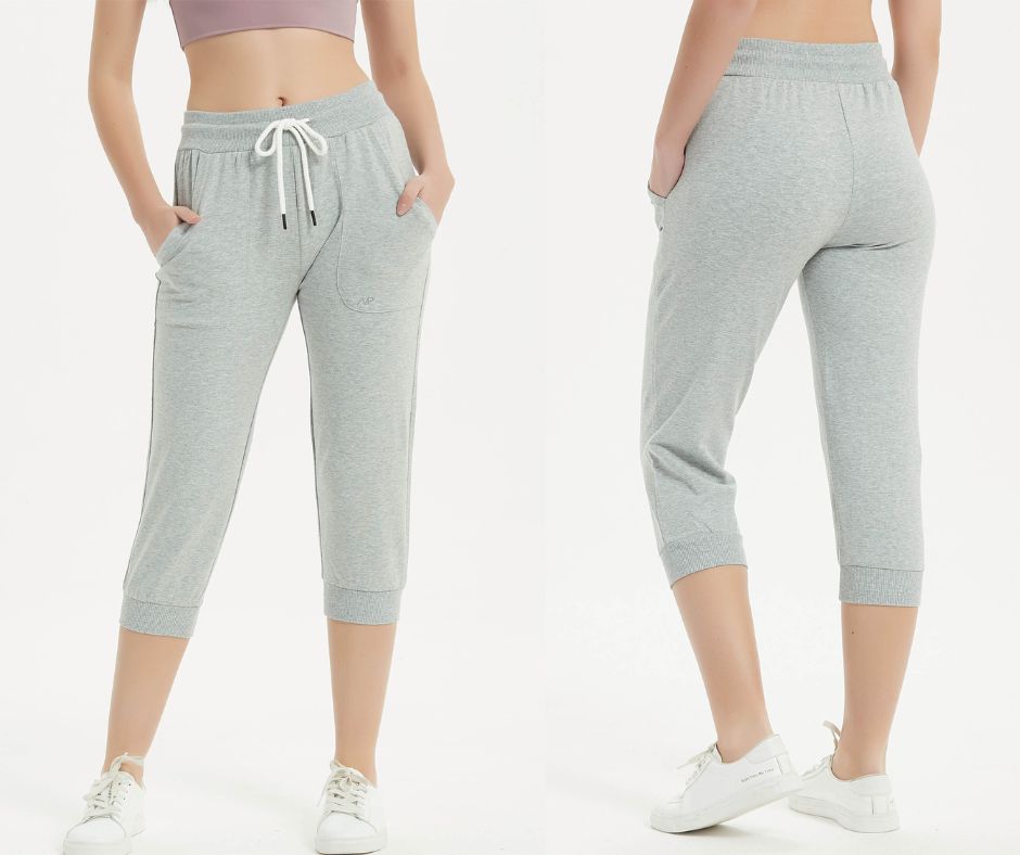 Women Capri Pants Cotton Sweatpants Joggers Soft Running with