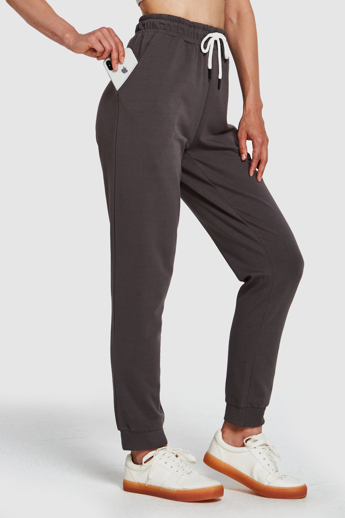 Women's Cotton Joggers Sweatpants with Pockets and Belt Loop Lounge Pants  Ladies Jogging Bottoms – PULI