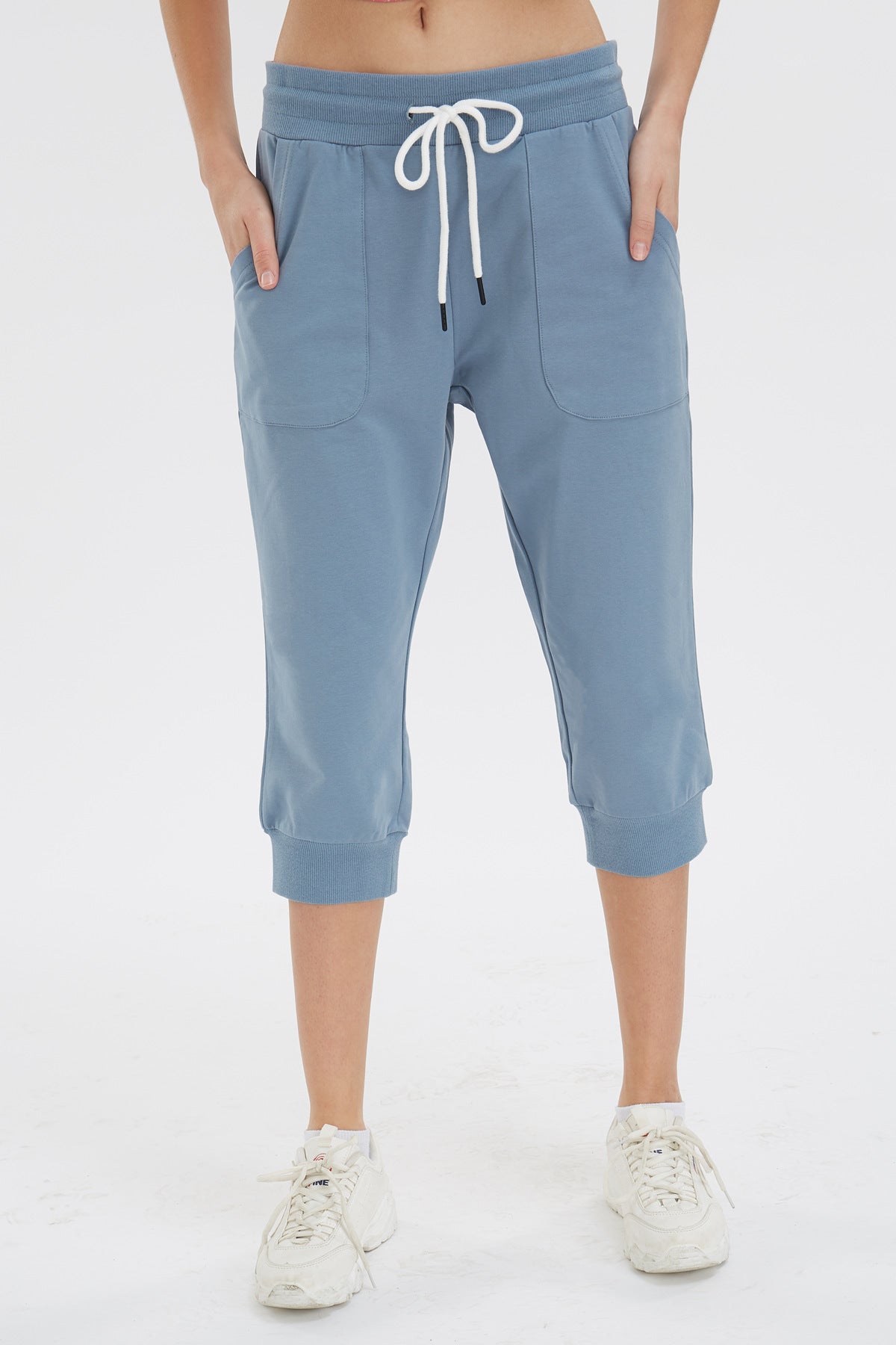 Women 95 Cotton Capri Sweatpants with Pockets
