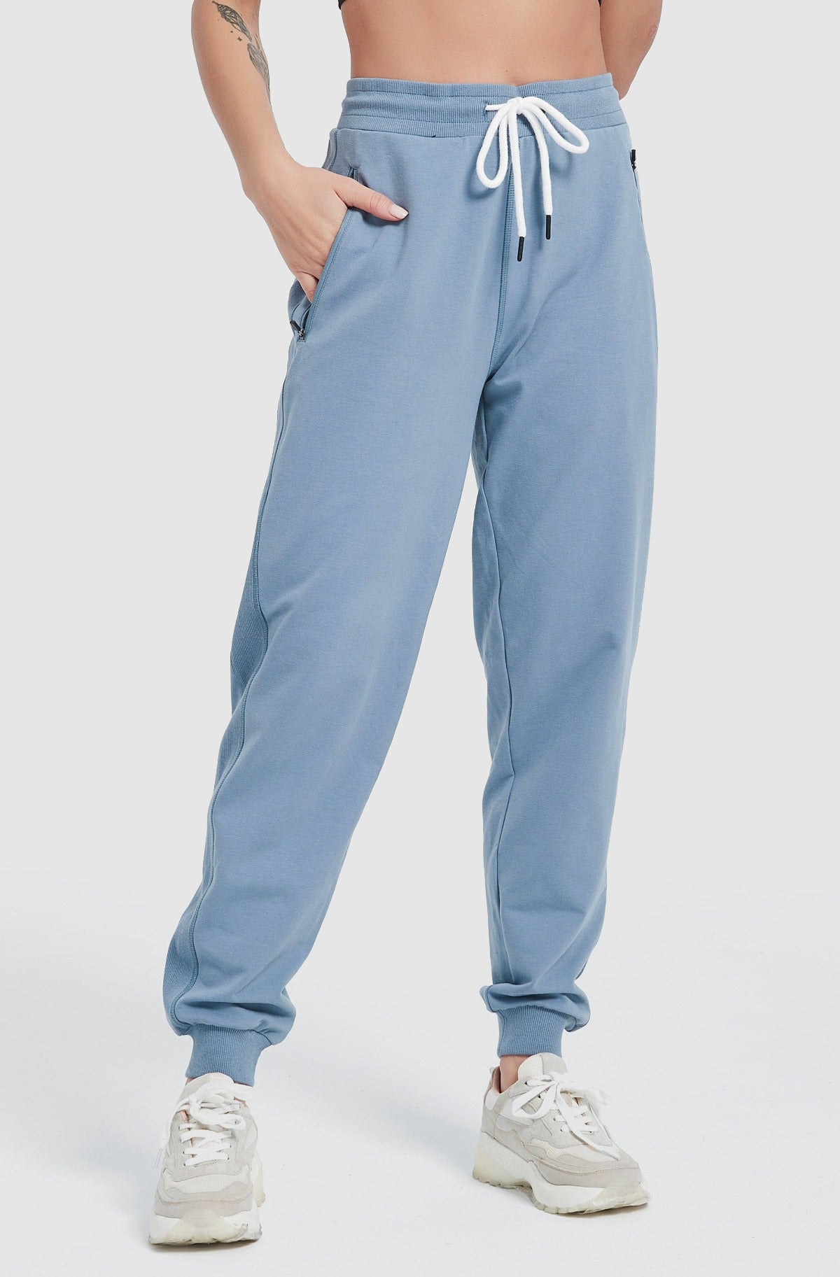 Women Lace Up Sweats Workout Sweatpants  Warm Cotton Jogger with Zipper  Pockets – PULI