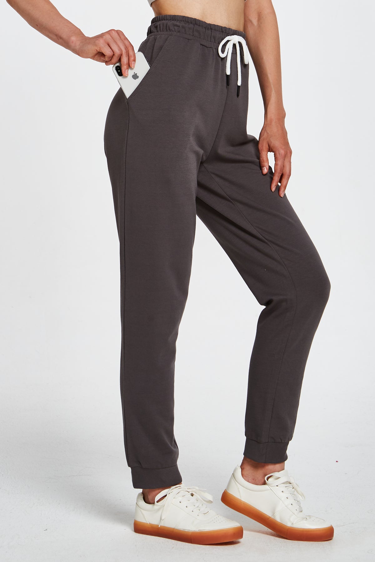 Women's Cotton Joggers Sweatpants with Pockets and Belt Loop Lounge Pants  Ladies Jogging Bottoms – PULI